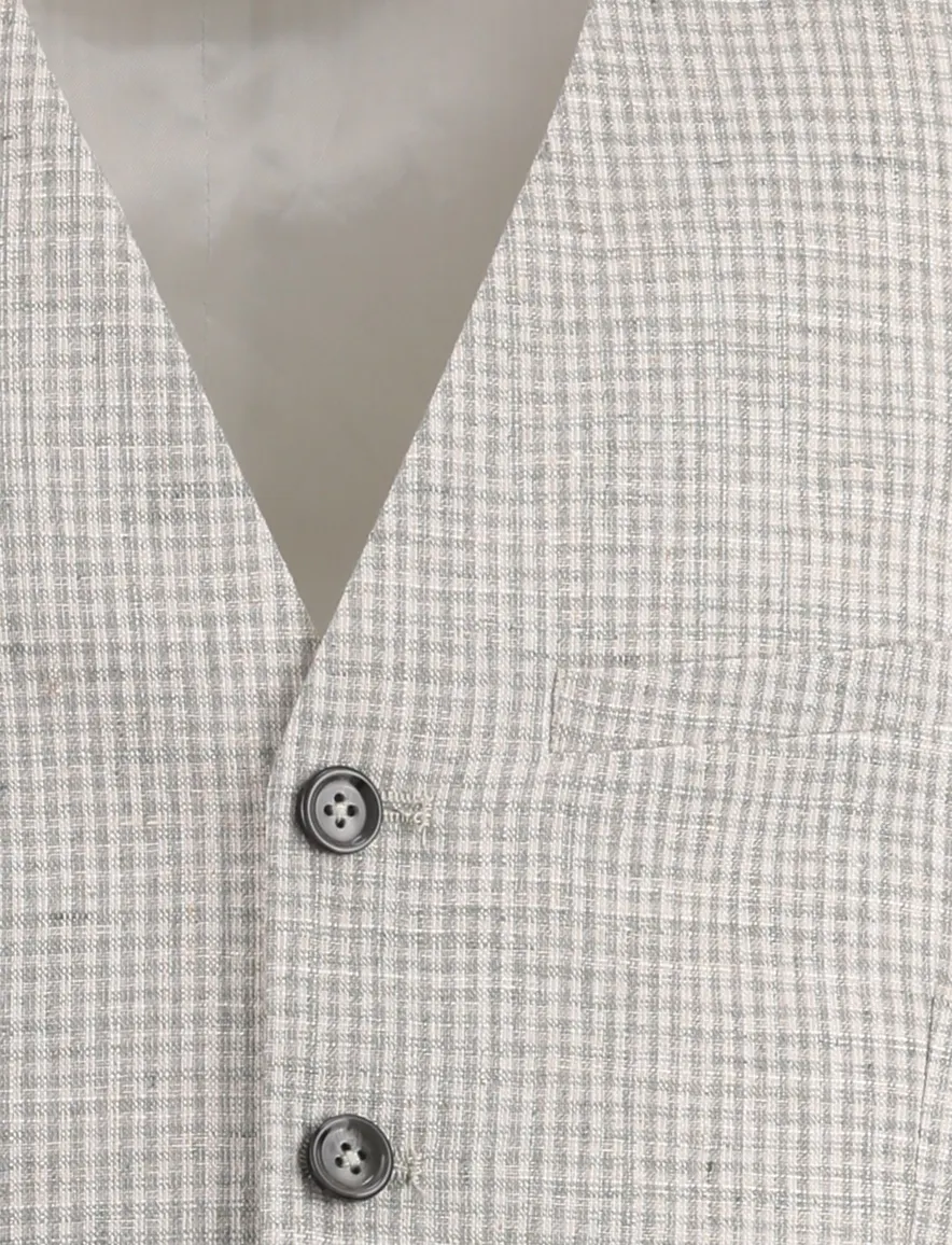 Club of Gents gilet mix & match groen wit geruit