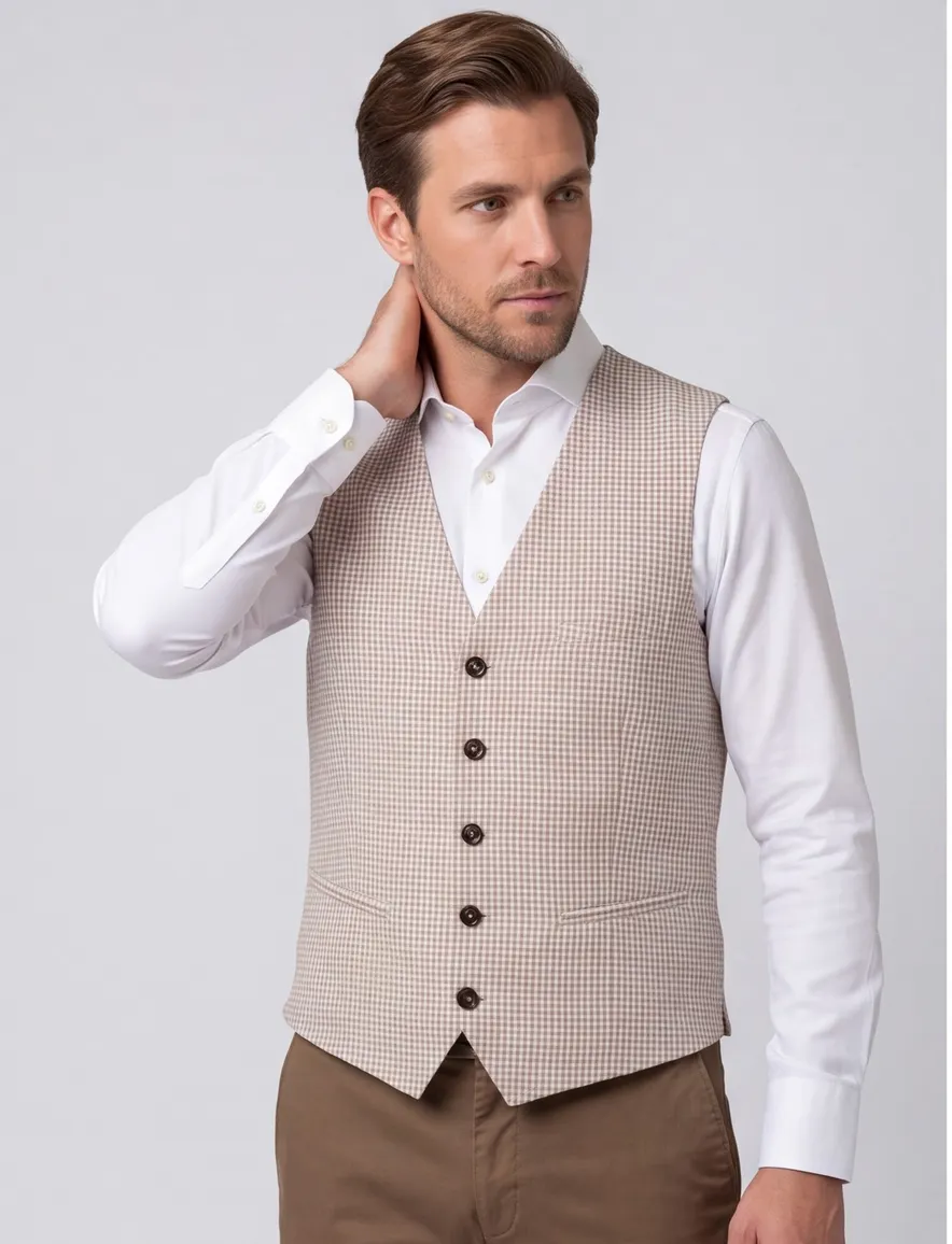 Gilet Club of Gents beige slim fit