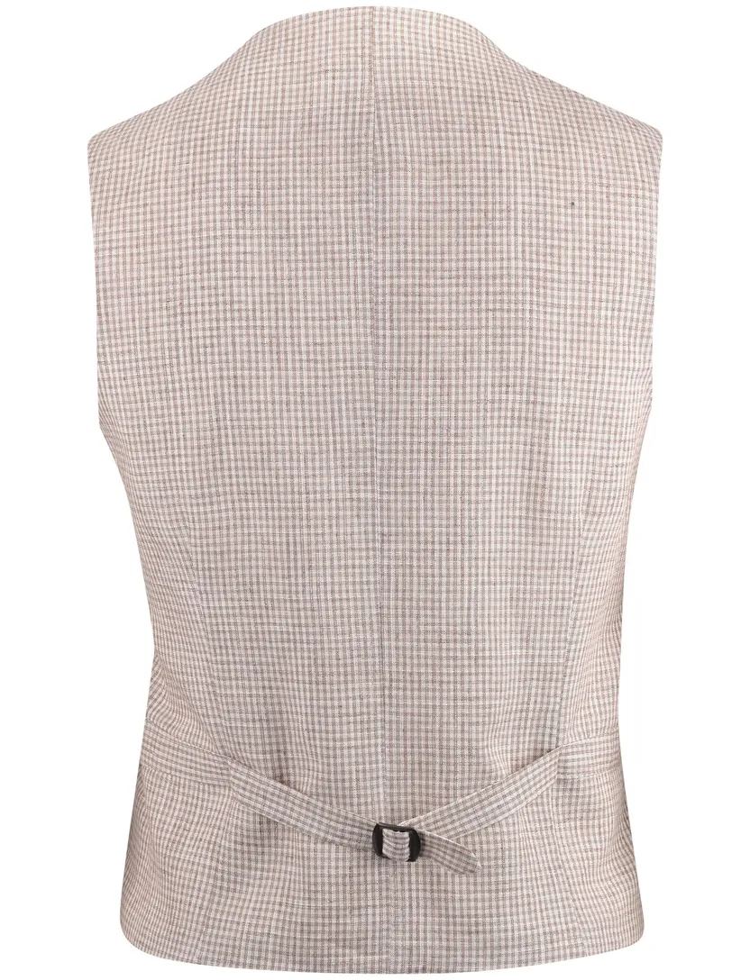 gilet Club of Gents beige geruit slim fit mix & match