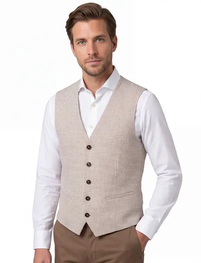 Carl Gross Gilet Club of Gents beige slim fit