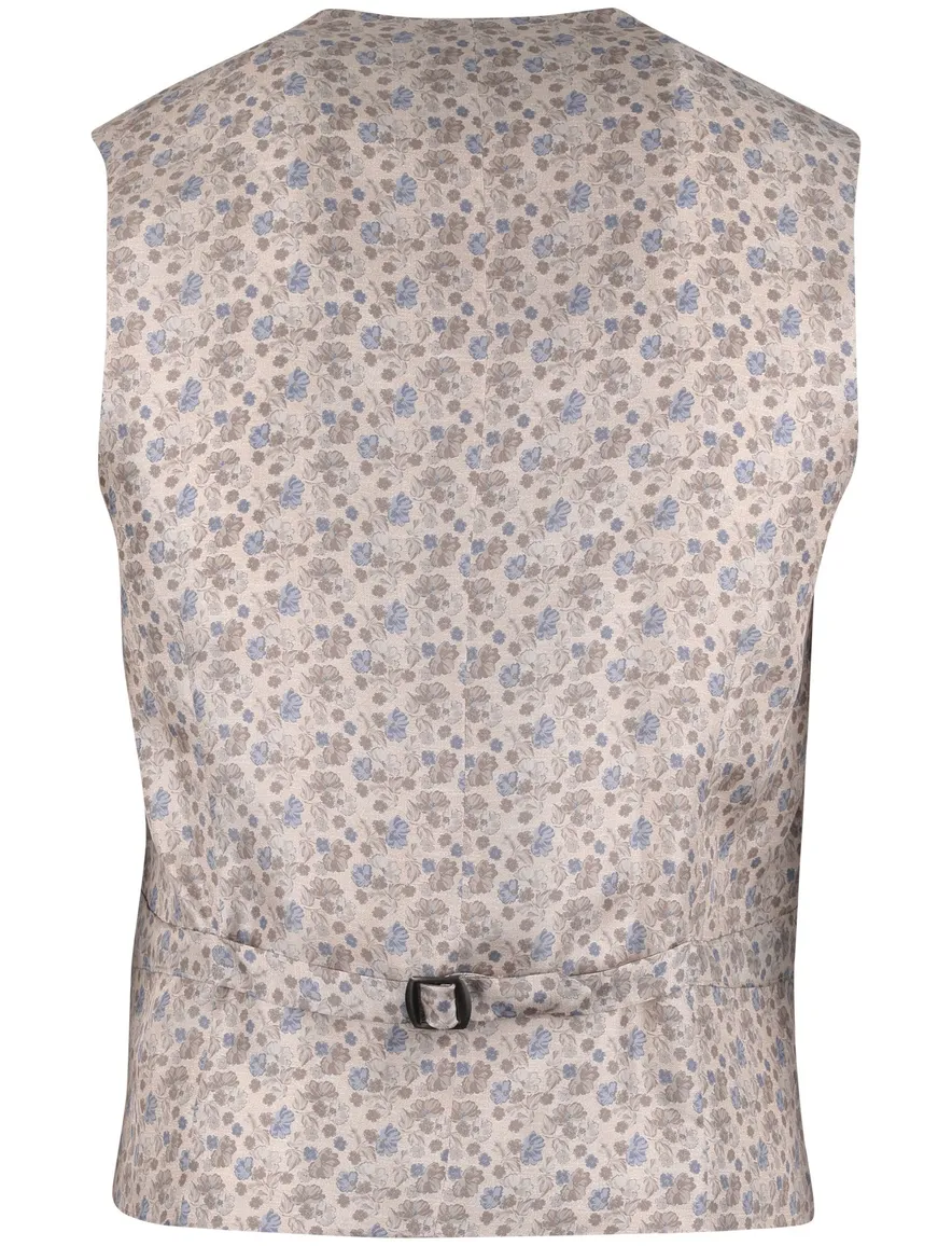 Club of Gents gilet beige bloemen print zijde