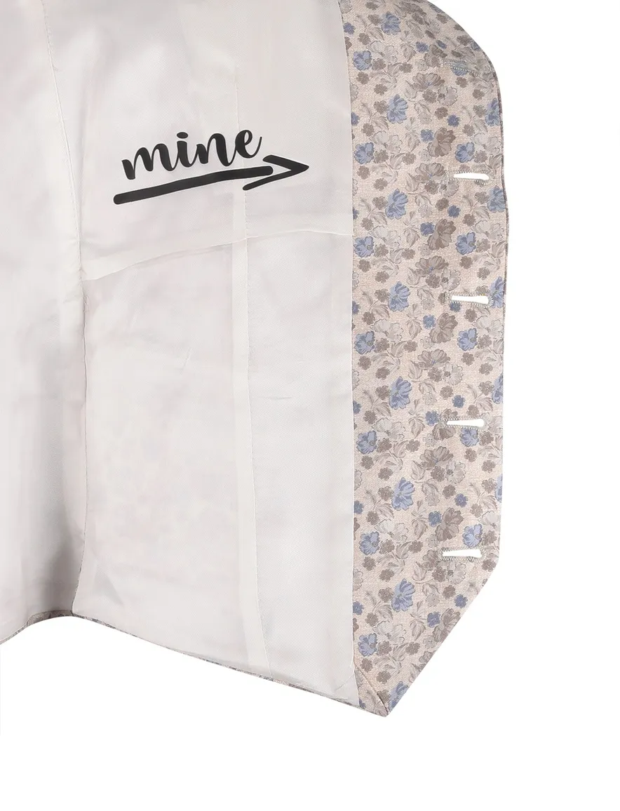 Club of Gents gilet beige bloemen print zijde