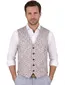 Club of Gents gilet zijde beige met blauwe broemen print