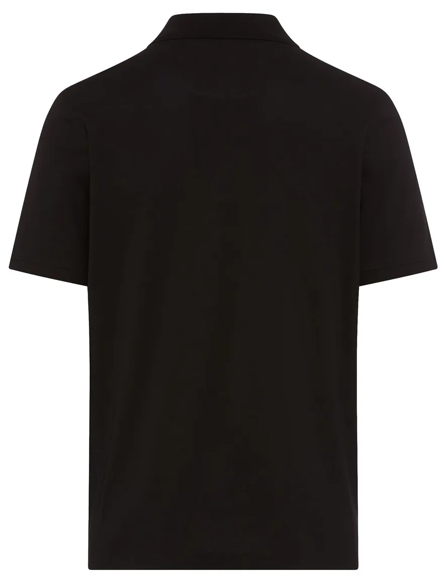 Brax poloshirt zwart korte mouw katoen 3 knopen