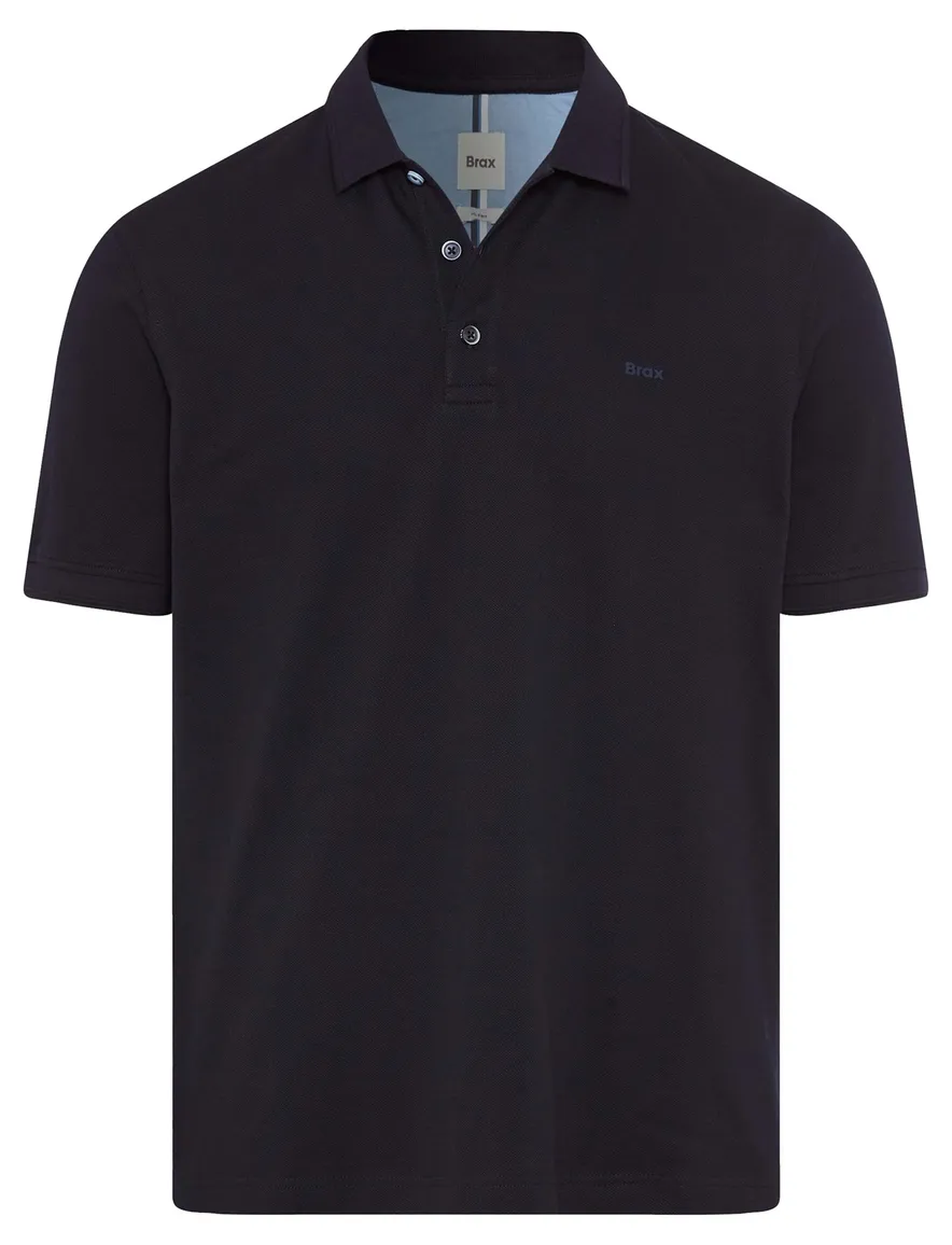 Brax poloshirt donkerblauw korte mouw 3 knopen