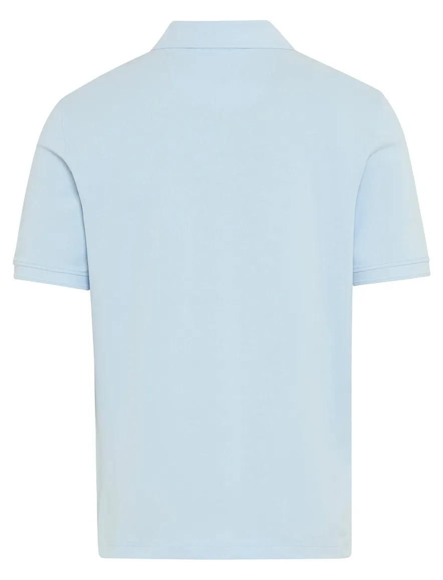 Brax poloshirt lichtblauw 3 knopen katoen