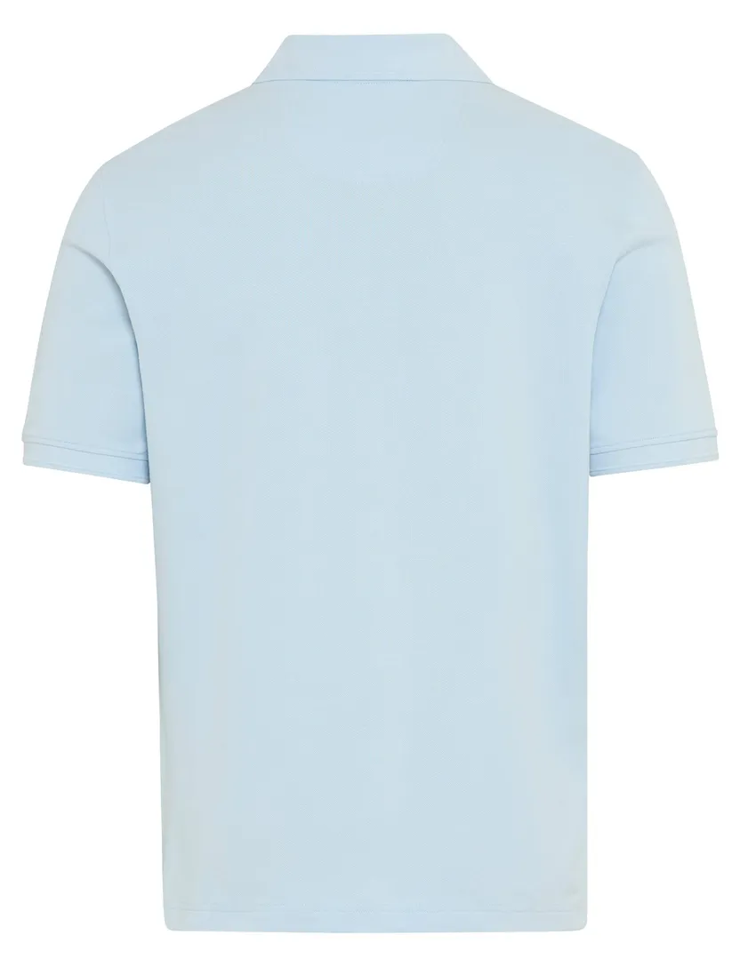 Poloshirt Brax lichtblauw korte mouw normale fit katoen