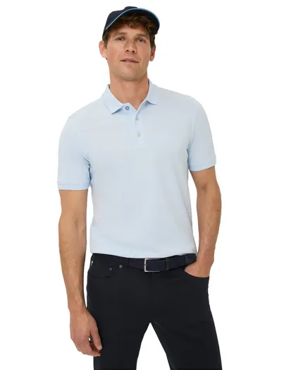 Brax Brax poloshirt lichtblauw korte mouw