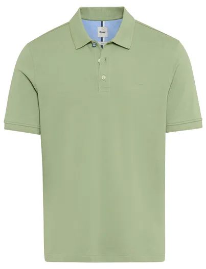 Brax Brax poloshirt lichtgroen korte mouw normale fit katoen