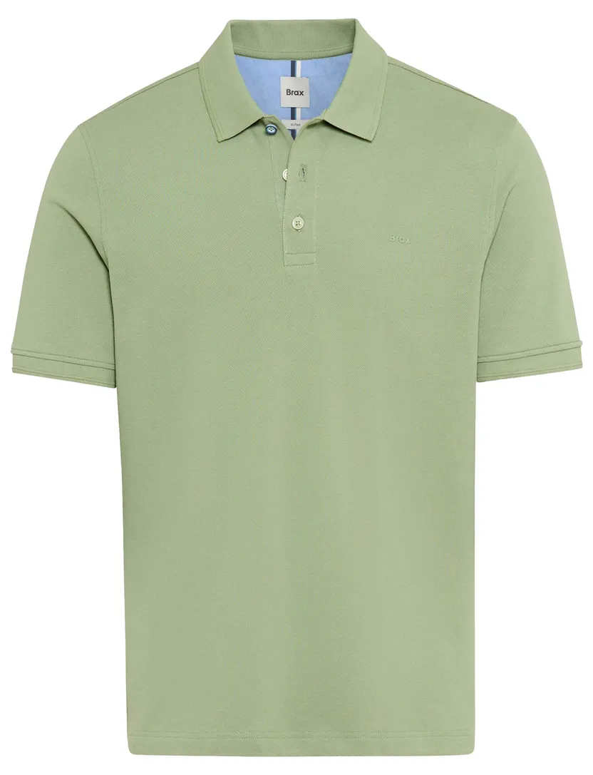 lichtgroene poloshirt Brax katoen korte mouw normale fit