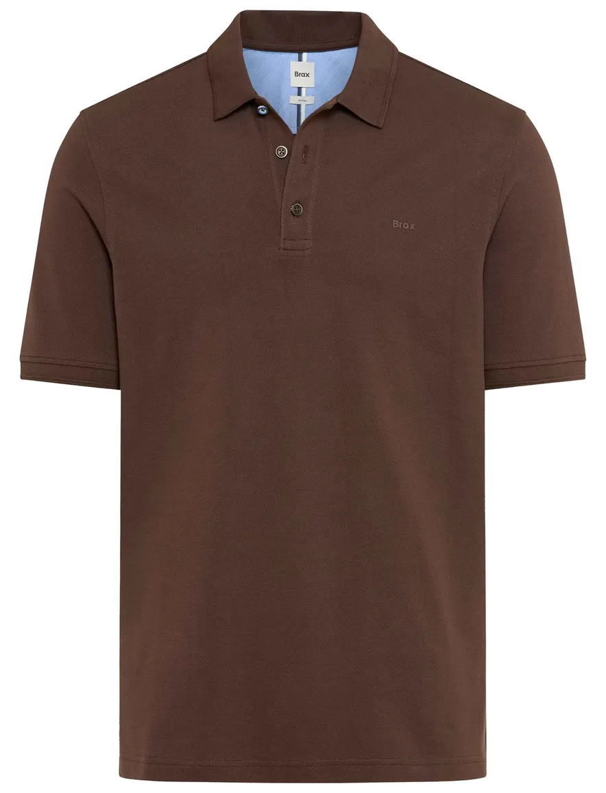 Brax poloshirt bruin korte mouw katoen