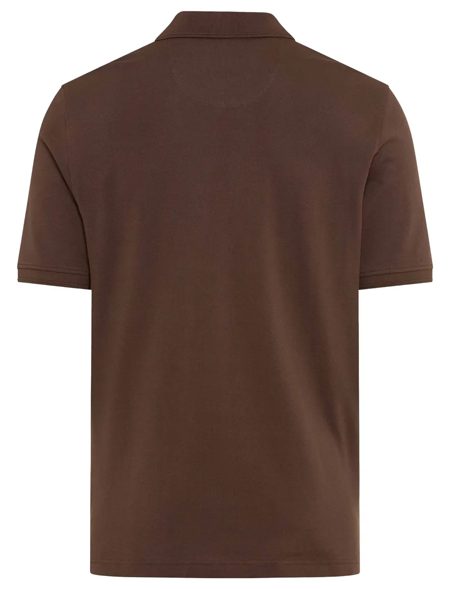 Brax poloshirt bruin korte mouw katoen