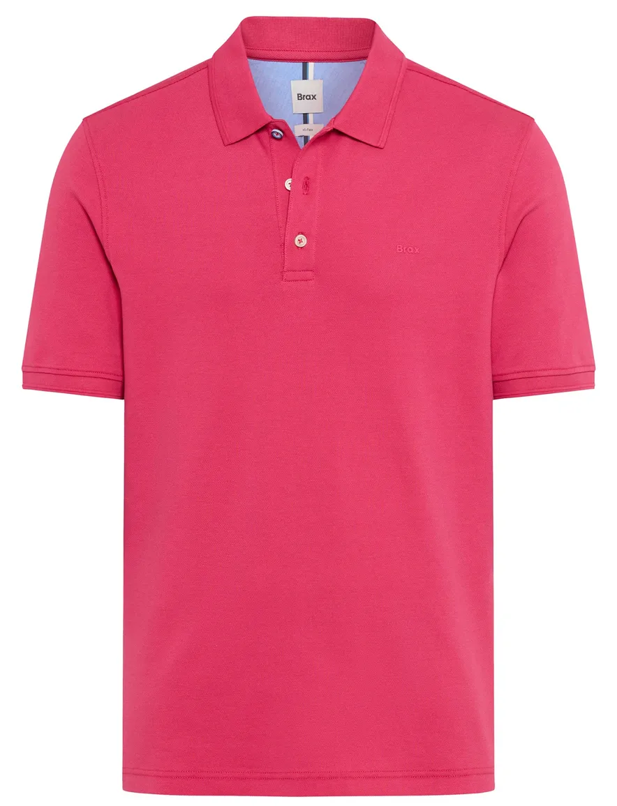 Brax polo roze katoen 3 knopen