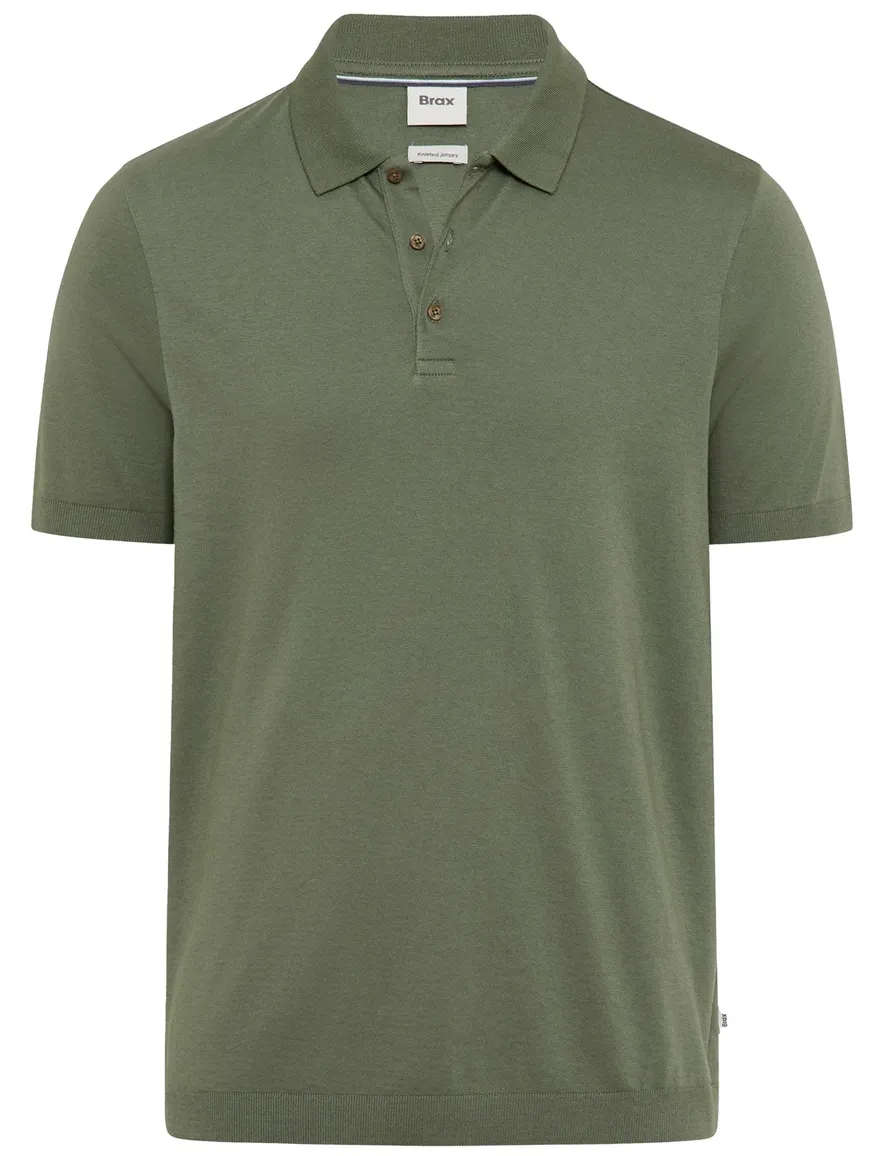 Brax poloshirt groen normale fit katoen
