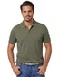 Brax poloshirt olijfgroen effen katoen 3 knopen