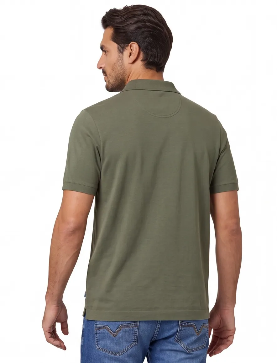 Brax poloshirt groen normale fit katoen
