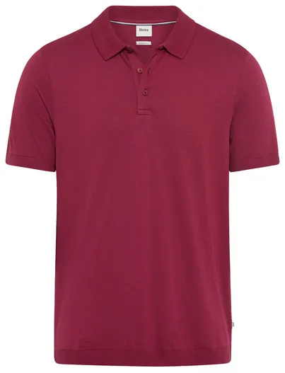 Brax Brax polo rood 3 knoops normale fit