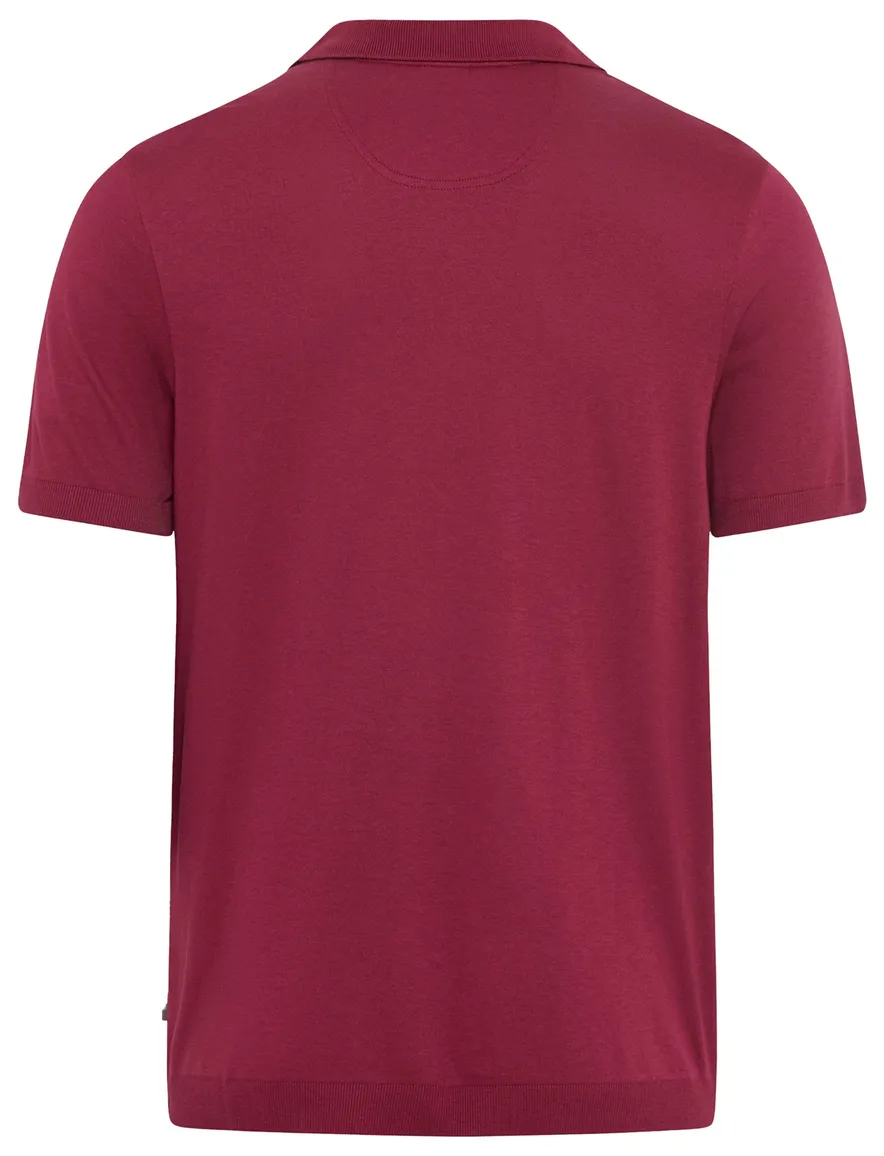 Brax poloshirt bordeaux effen katoen