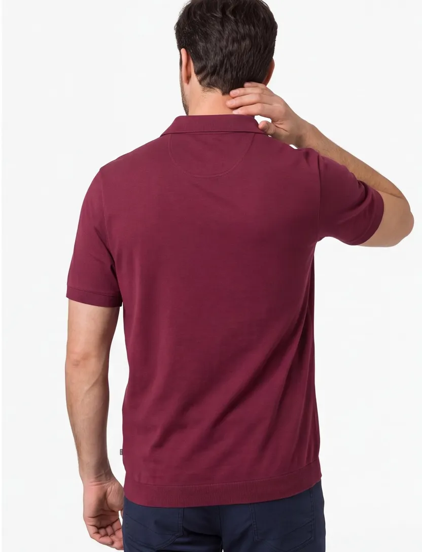 Brax polo bordeaux normale fit 3 knopen
