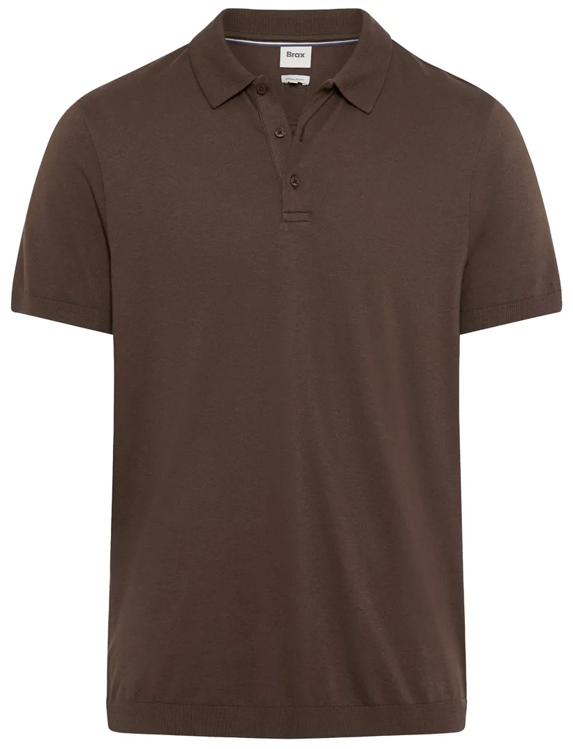 Brax polo bruin normale fit 3 knoopjes