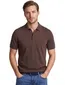 Brax poloshirt bruin effen katoen 3 knoops