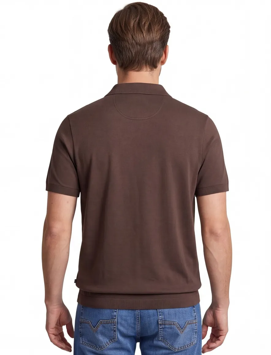 Brax polo bruin normale fit