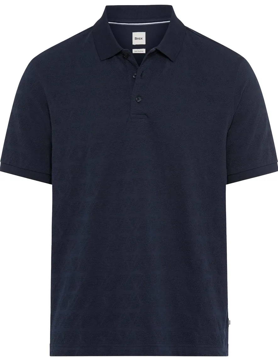Brax polo donkerblauw katoen normale fit
