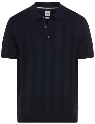Brax Brax poloshirt donkerblauw gestreept normale fit katoen