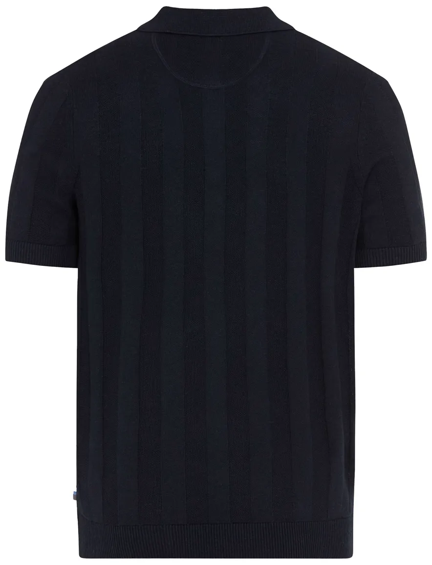 Brax poloshirt donkerblauw gestreept normale fit katoen