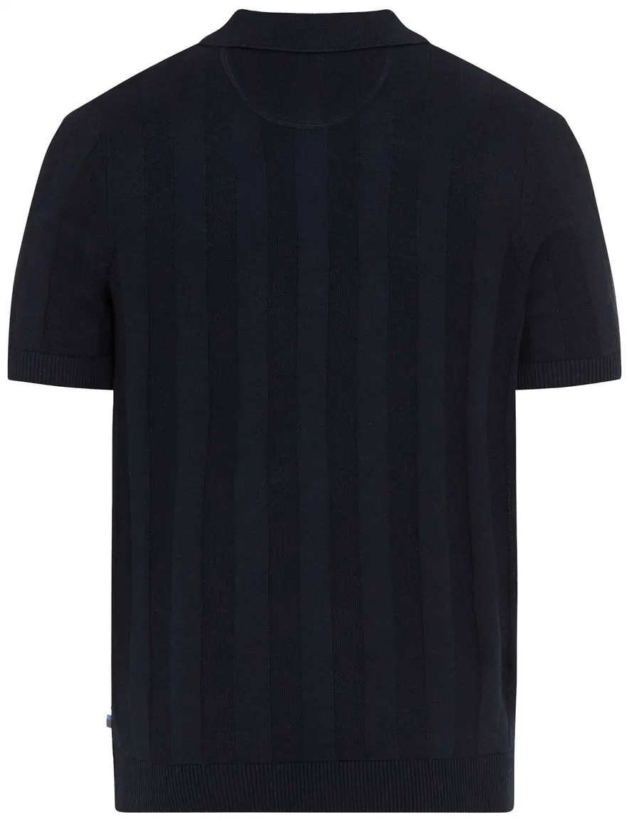 Brax poloshirt donkerblauw gestreept normale fit katoen