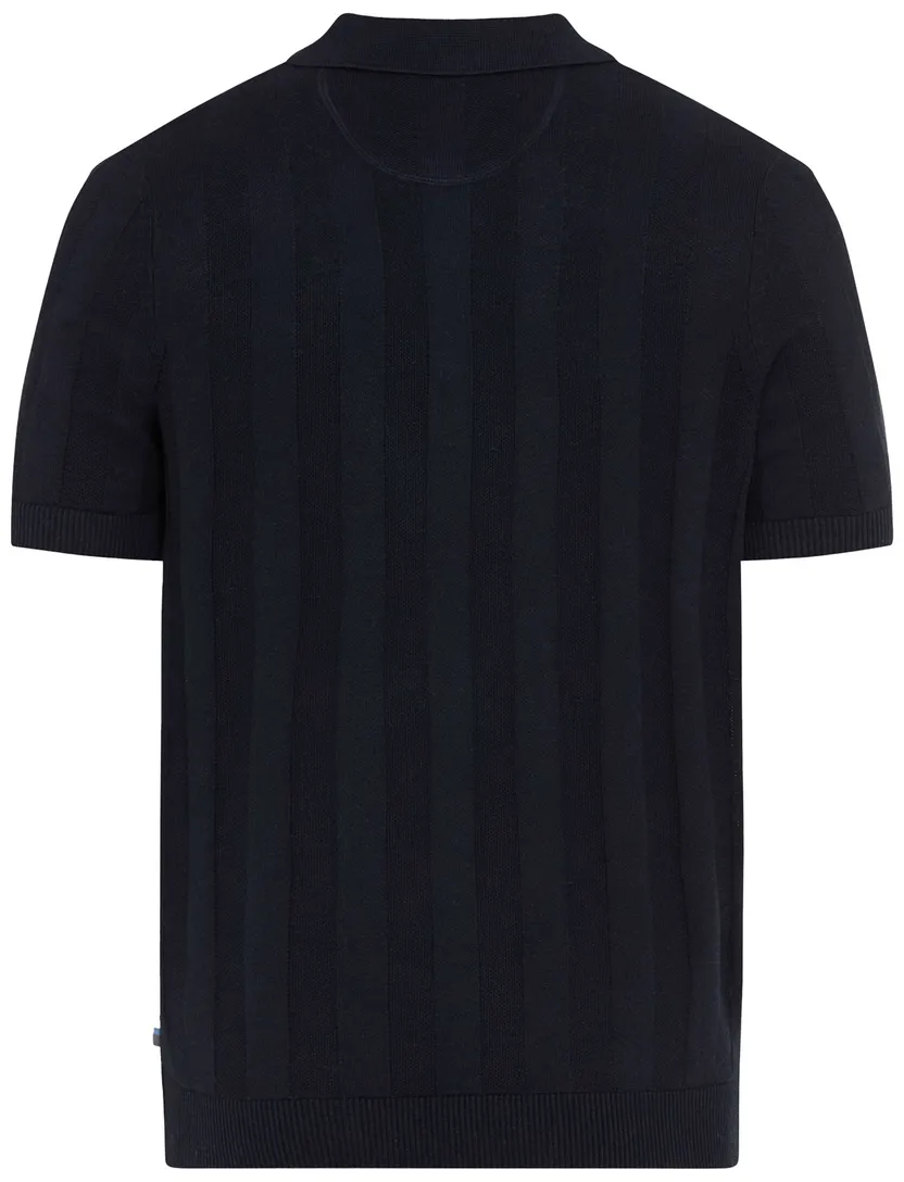 Brax poloshirt gestreept donkerblauw normale fit katoen