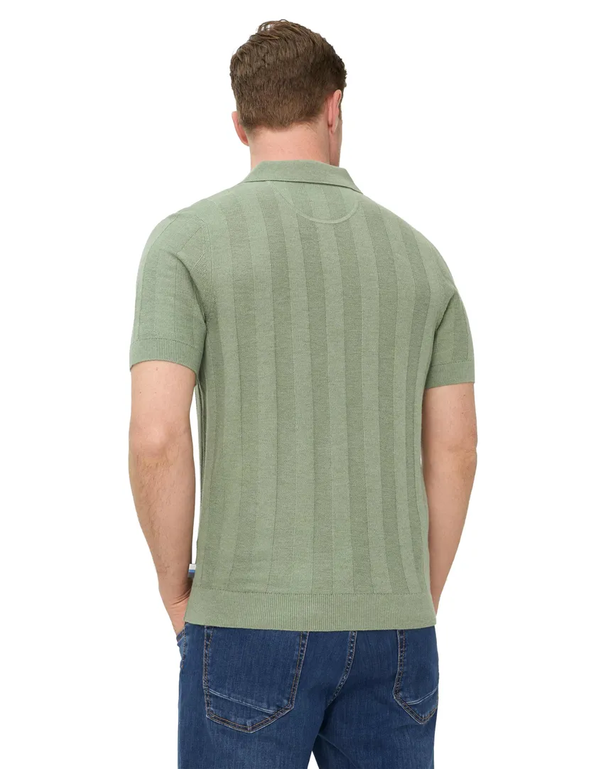 Brax poloshirt groen katoen gestreept normale fit