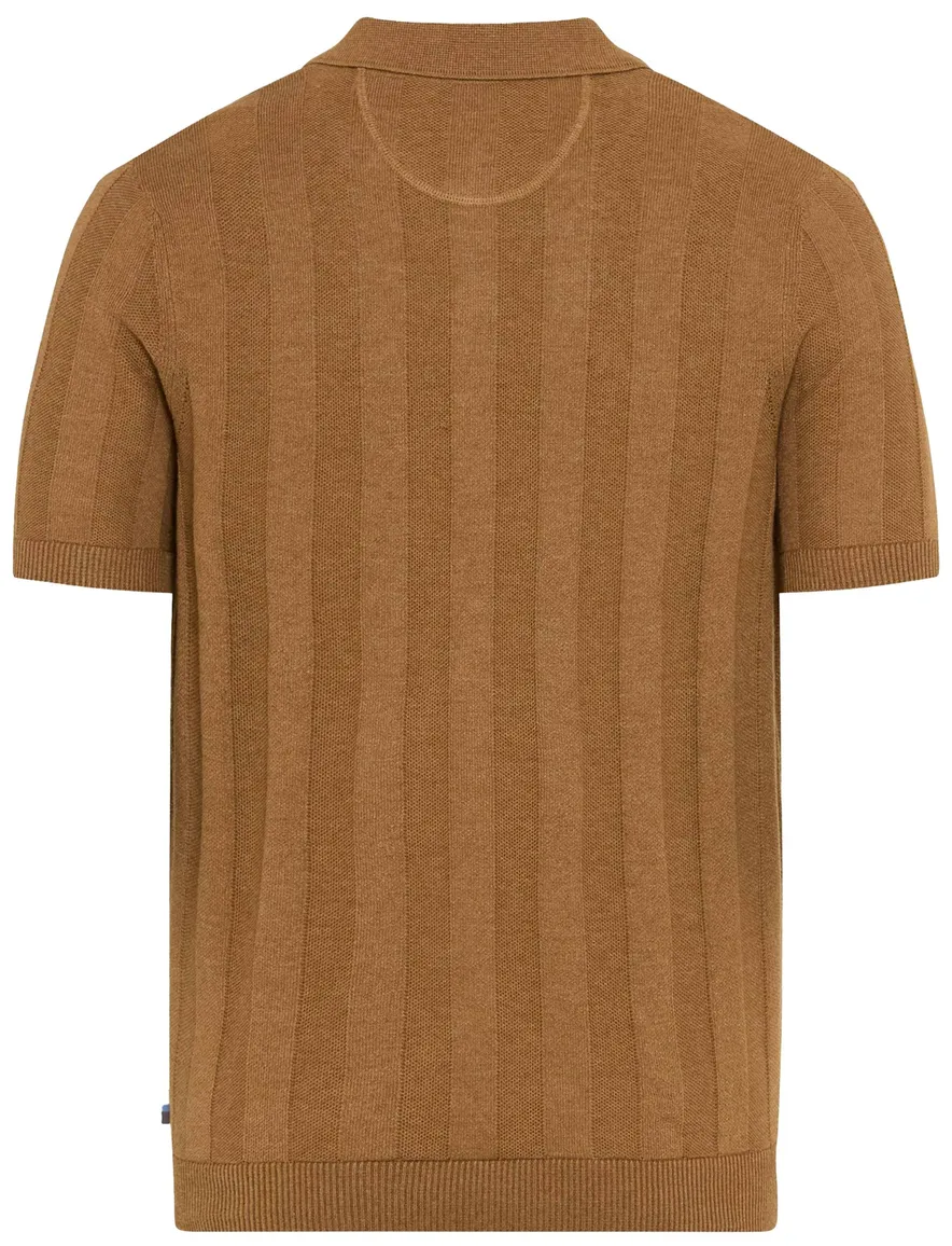 Brax poloshirt camel gestreept
