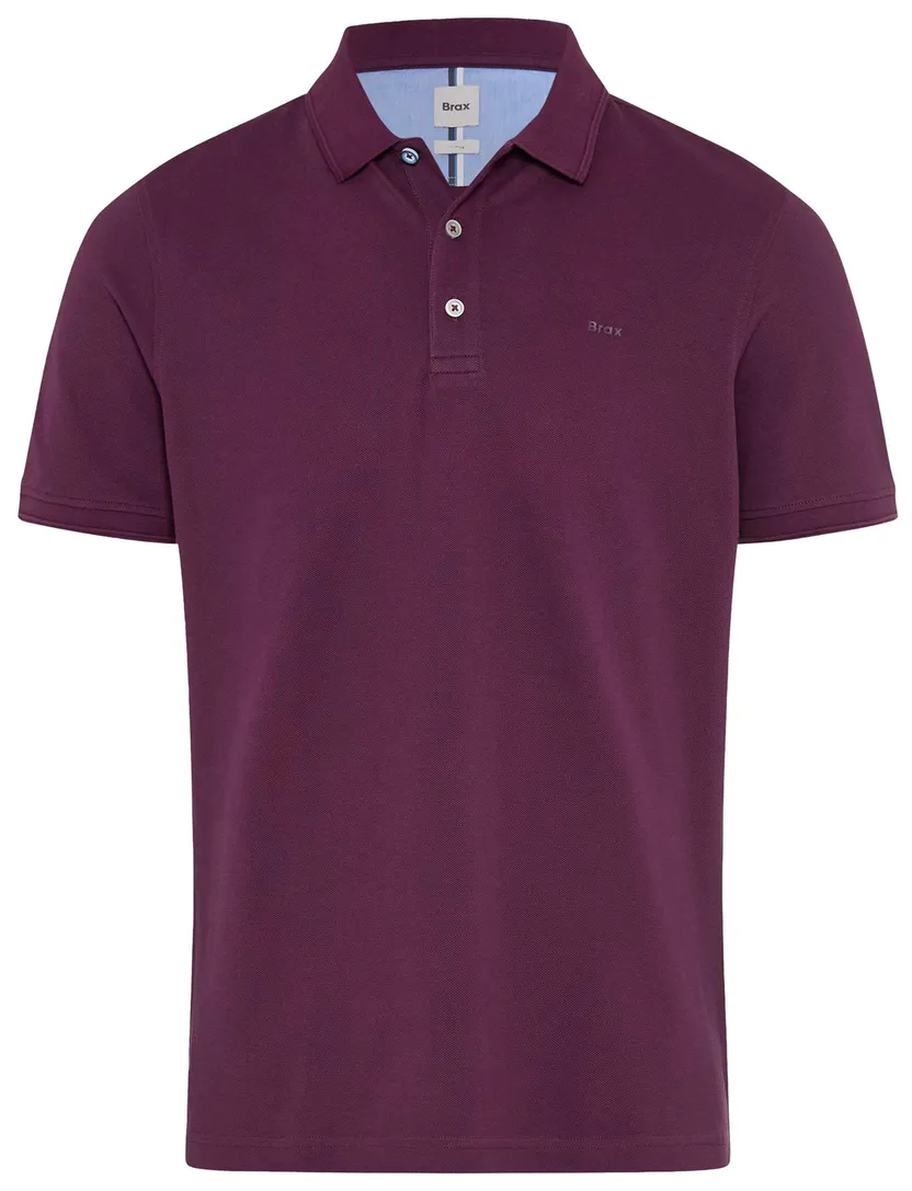 Brax poloshirt paars katoen korte mouw normale fit