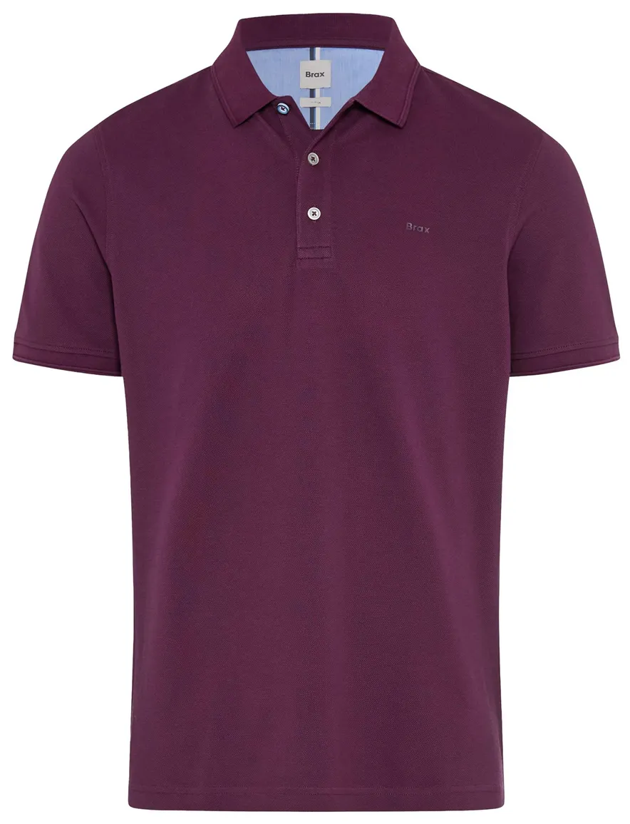 Brax poloshirt paars katoen normale fit korte mouw