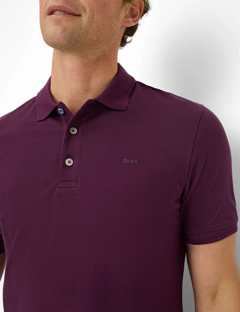 Brax poloshirt paars katoen korte mouw normale fit