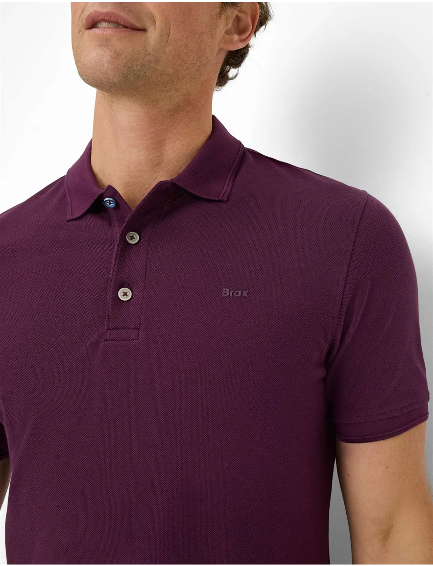 Brax poloshirt paars katoen normale fit korte mouw