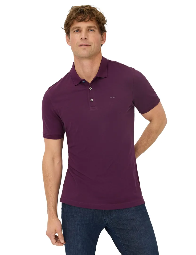 Brax poloshirt paars katoen korte mouw normale fit