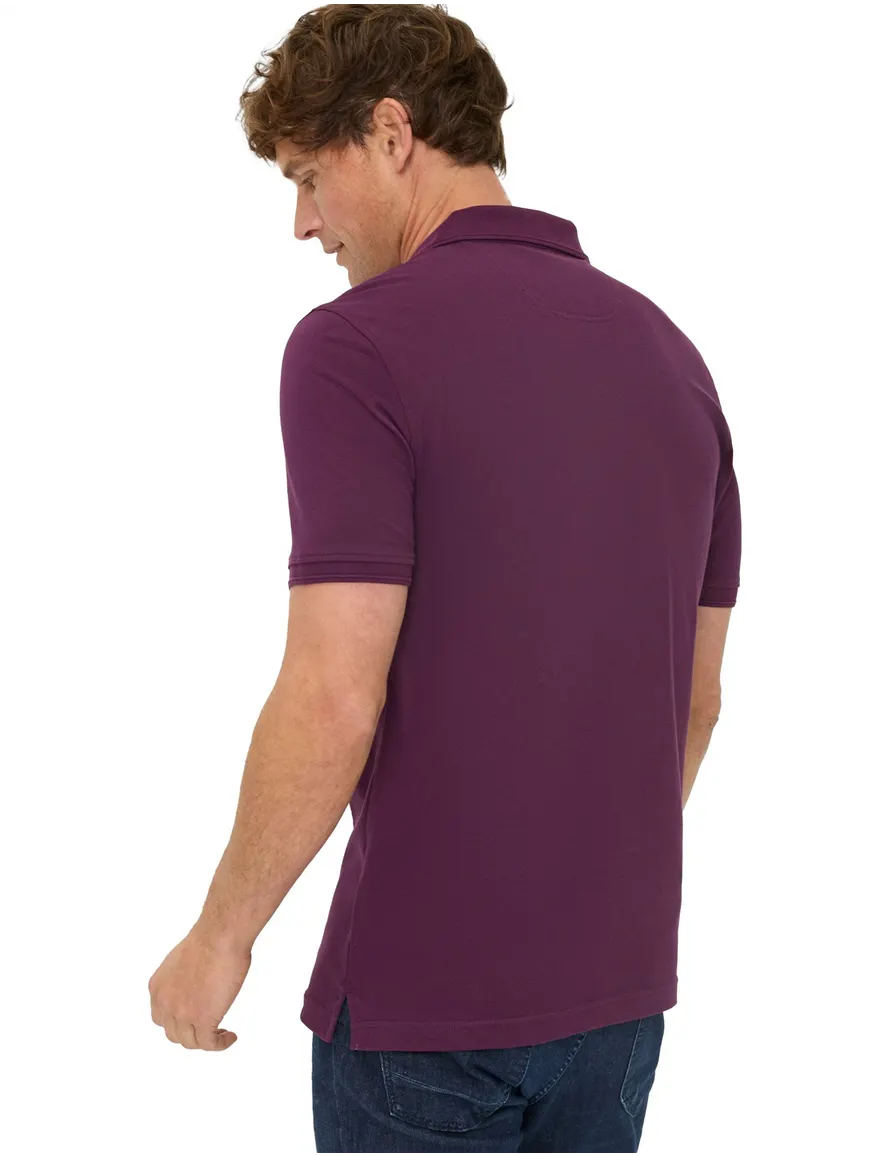 Brax poloshirt paars katoen normale fit korte mouw