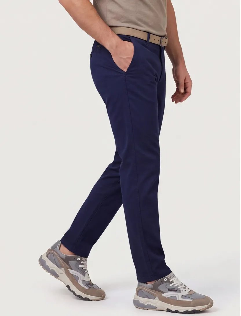 Chino Eurex Thilo donkerblauw normale fit