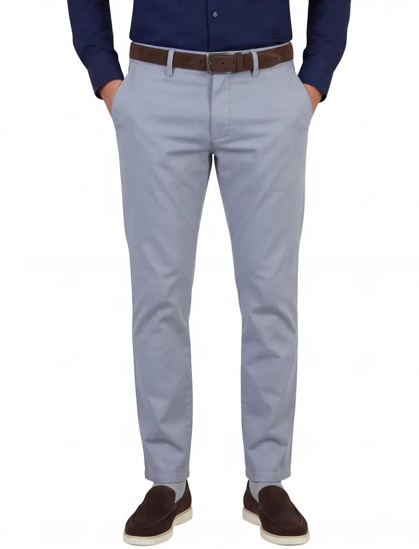Chino Eurex Thilo chino blauw normale fit