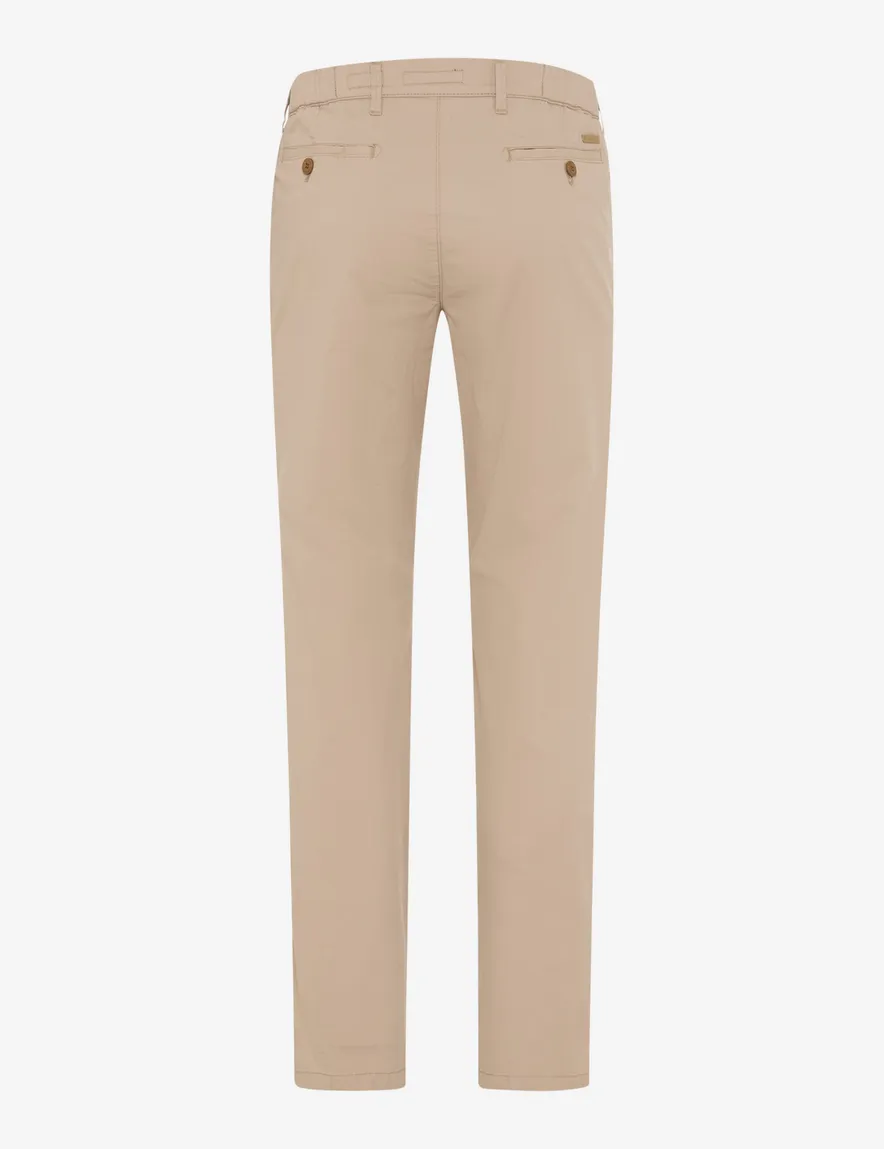 Beige pantalon Eurex flatfront katoen normale fit