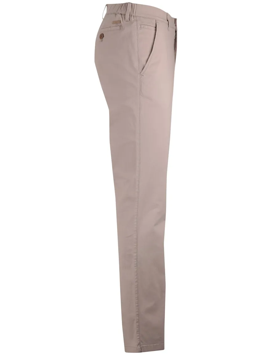 Beige pantalon Eurex flatfront katoen normale fit