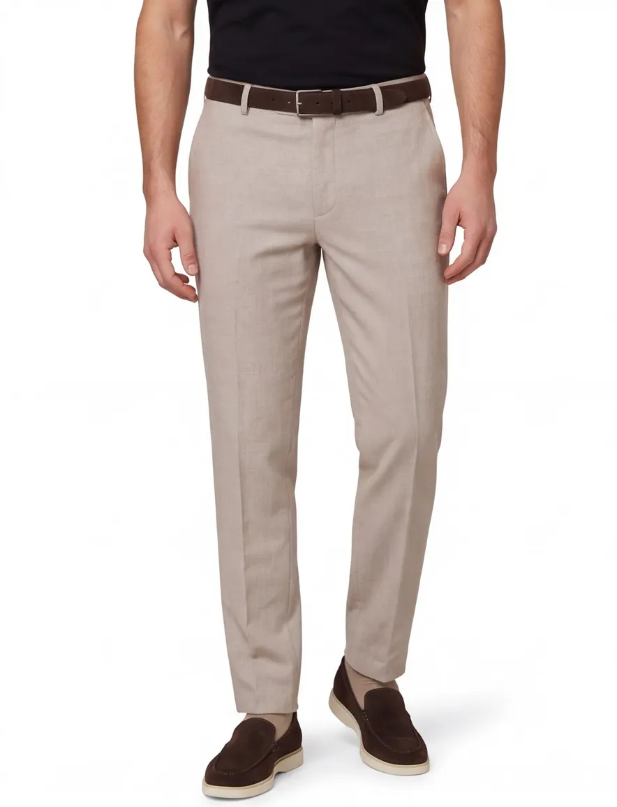 Eurex Pantalon grijs polyester effen