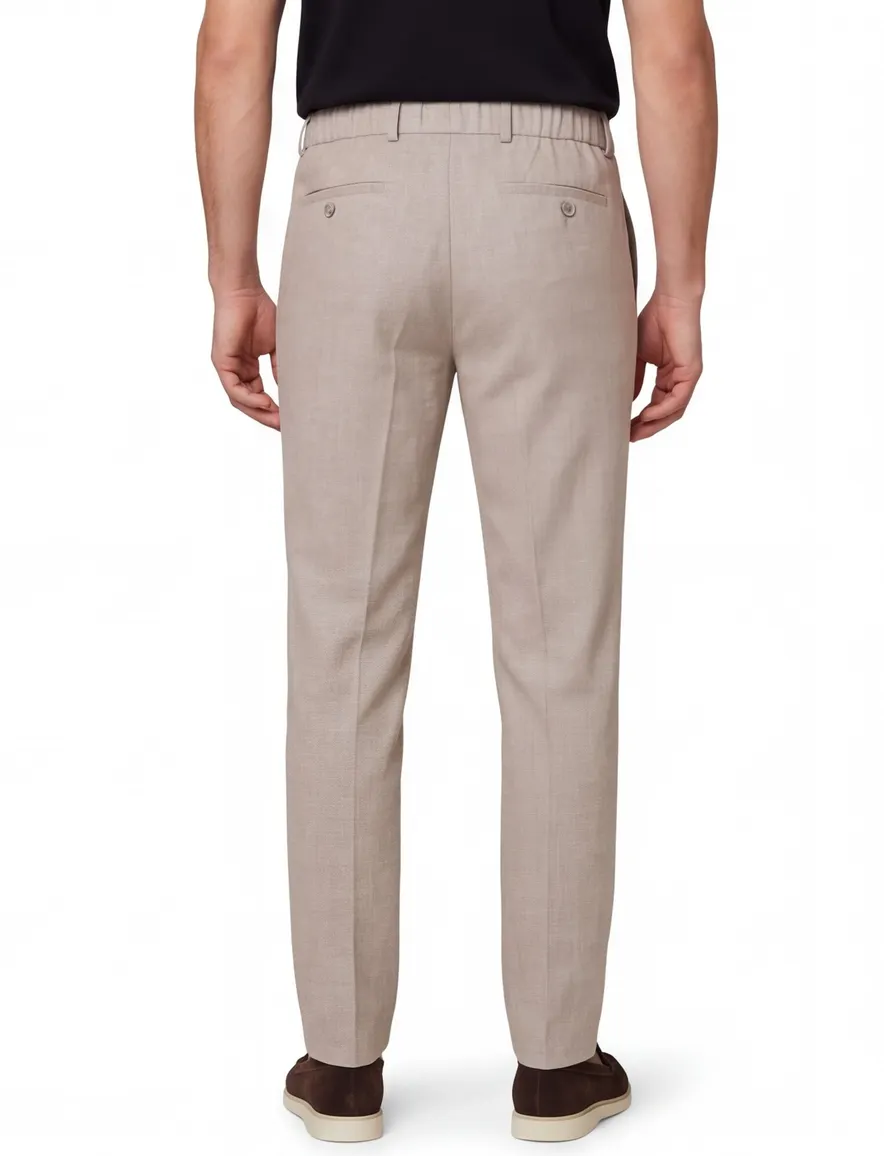 Eurex Pantalon grijs polyester effen