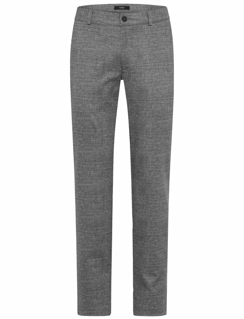 Pantalon Eurex grijs gemeleerd flatfront model normale fit