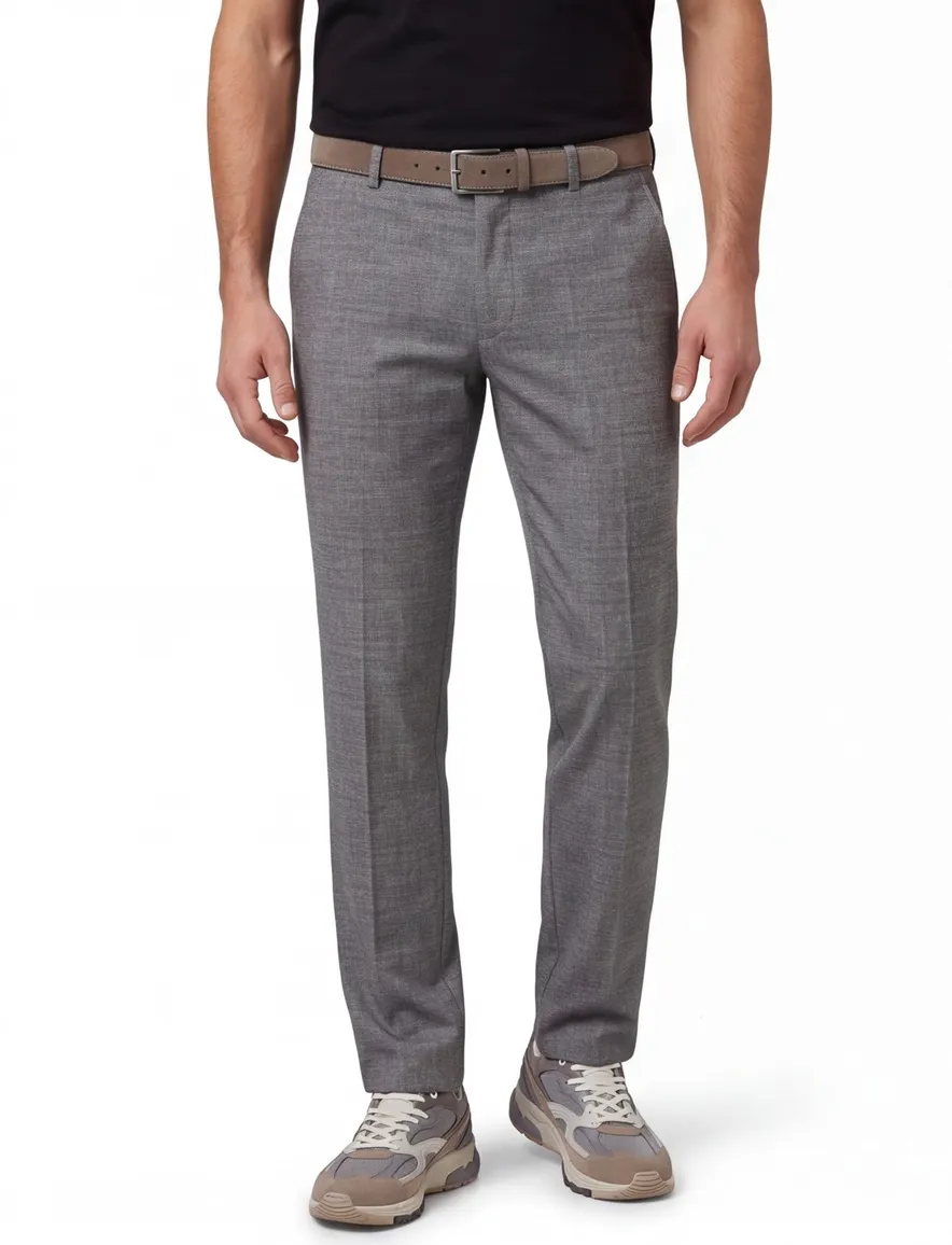 Grijze pantalon gemeleerd Eurex normale fit