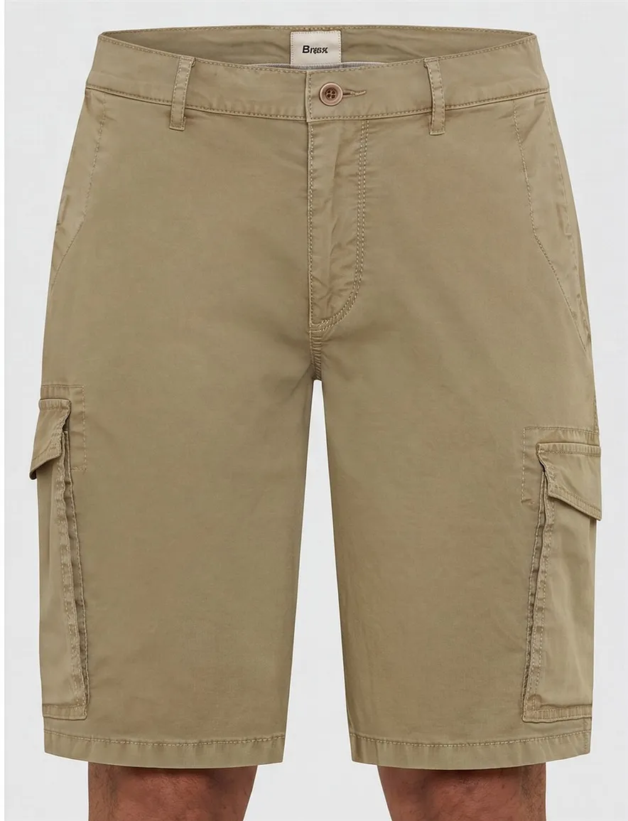 Brax korte broek khaki katoen cargo normale fit