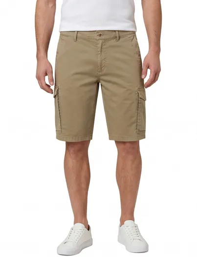 Brax Brax korte broek khaki katoen cargo normale fit
