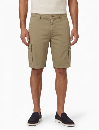Brax Brax korte broek khaki normale fit katoen cargo
